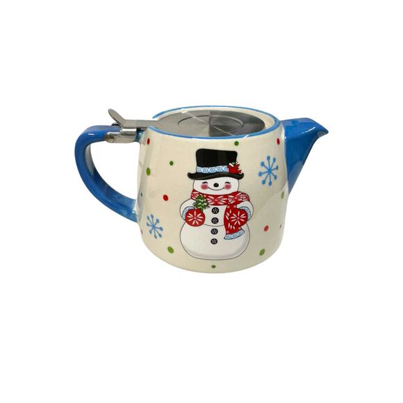 Temptations by Tara 18oz Snowman Teapot with diffuser New! - Picture 2 of 6